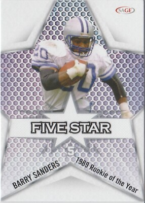 #ad #ad 2024 Sage Football Five Star 1989 Rookie of the Year Black Barry Sanders #FS 2 $5.00