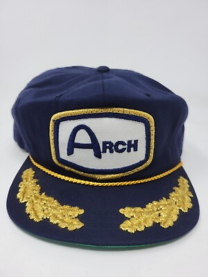 #ad Arch Coal Patch with Laurel Leaves Blue Strapback Hat Cap USA Made $19.95