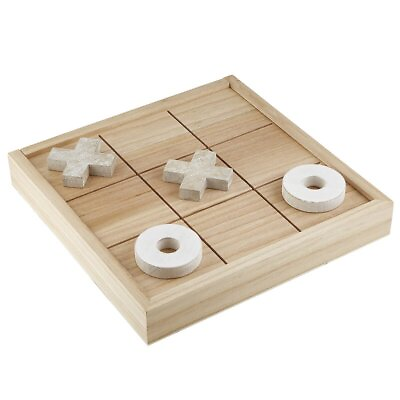 #ad #ad Tic Tac Toe Wooden Board Game Large Wood Boards 13in SQ x 2in D Outdoor Games $75.88