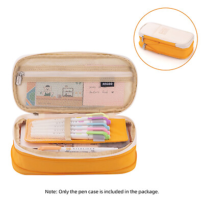 #ad Pencil Large Capacity School Pencil Box Stationery Zipper Pocket for K6O3 $13.38