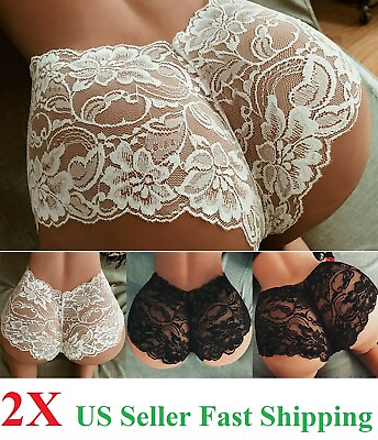 #ad 2pcs Womens Lace Panties Shorts Lingerie sexy hot French Knickers Underwear $5.95