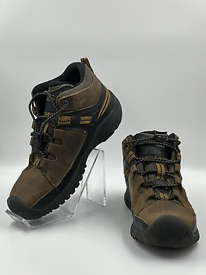 #ad Keen Targhee Mid Kids Brown Black Waterproof Hiking Boots 1019834 US Youth Sz 2 $48.50