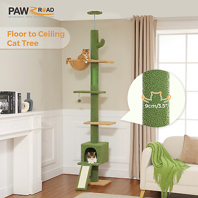 #ad PAWZ Road Cat Tree Tower Scratching Post Floor to Ceiling Cat Scratcher Condo $69.99