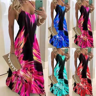 #ad BIG SALE ⭐ Women Boho Printed Long Maxi Dress Party Summer Beach Ladies Sundress $12.78