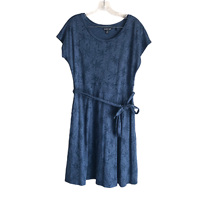 #ad Toad amp; Co Women#x27;s Dress Size M Floral Blue Organic Cotton Blend Stretch Eco $46.96