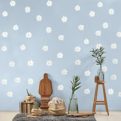 #ad 42 Pcs Daisy Wall Decals White Flower Wall Stickers for Kids Girls Nursery Room $14.30