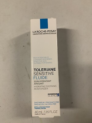 #ad NEW La Roche Posay Toleriane Sensitive Fluid 40 ml Prebiotic Moisturiser $18.99