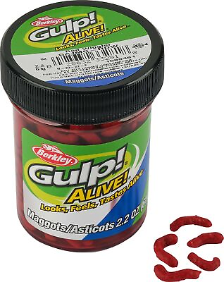 #ad Berkley Gulp Alive Maggots 1 Inch 2.2 Oz Scented Bait for Trout Fishing $10.38