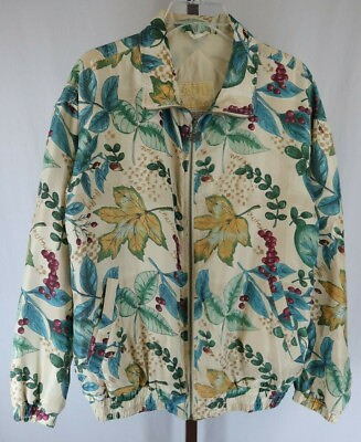 #ad East West Womens Ladies Multi Color Floral Zip Front Lightweight Jacket Sz Small $22.99