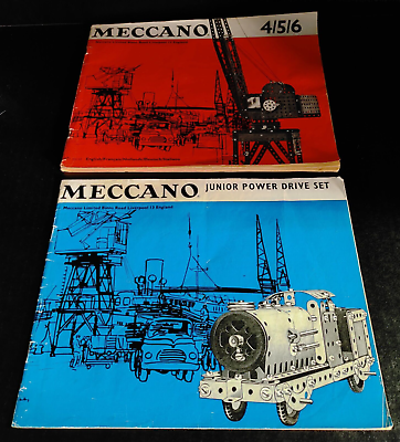 #ad Vintage MECCANO Instruction Manuals For No 4 5 6 Outfit amp; Junior Power Drive Set $18.99