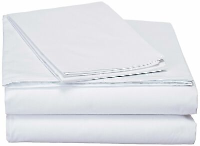#ad Wholesale Bundle of 4 White Cotton Fitted Flat Sheet amp; Pillow Cases Full $62.93