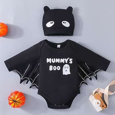 #ad Halloween Outfit Newborn Baby Boy Clothes Infant Bat Costume Cotton Baby Clothes $13.06