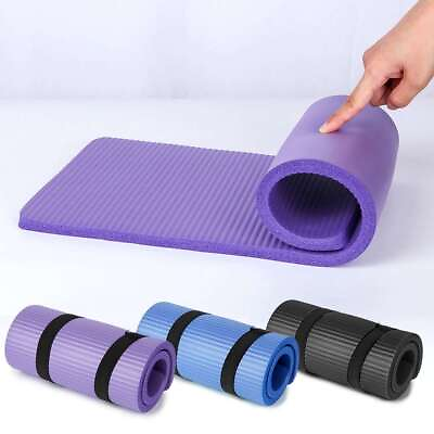 #ad Extra Thick 15mm Yoga Mats Exercise Gym Fitness Mat Non Slip With Carry Strap US $7.54