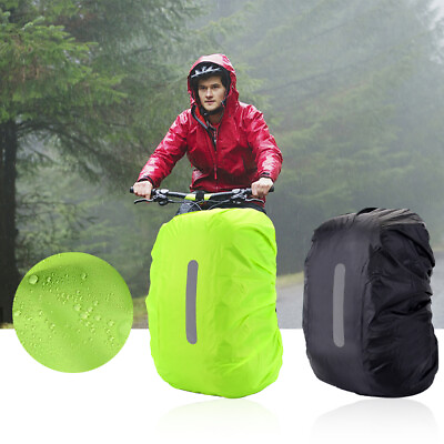 #ad Cover Rain Backpack Waterproof Reflective Outdoor Sport Night Safety Light Bag $9.01