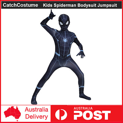 #ad Kids Spiderman Costume Superhero Cosplay Boys Halloween Fancy Dress Jumpsuit AU $30.99