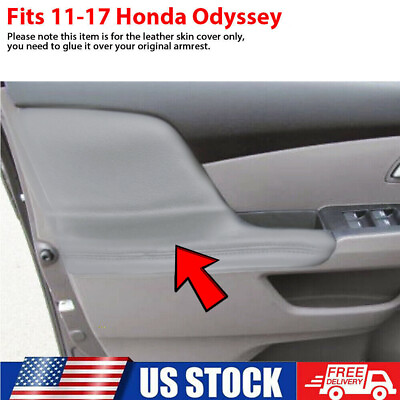 #ad Fits 11 17 Honda Odyssey Leather Door Panel Armrest Upholstery Cover Light Gray $18.99