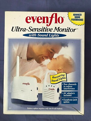 Evenflo Baby Ultra Sensitive Monitor W Sound Lights New Born Model 615 EC $29.99