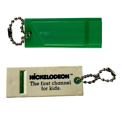 #ad #ad Vintage NICKELODEON PROMOTIONAL Whistle Keyring KeyChain 1979 GREEN $11.69