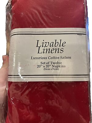 #ad Livable Linens Red Cotton Napkins $15.58
