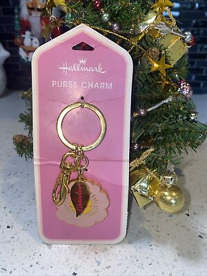 #ad Hallmark Vida Purse Charm Keychain Grandma Pink Flower New $12.99