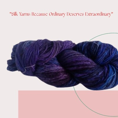 #ad Knitsilk Tops yarn Mulberry Silk Roving Yarn in shades of blue Shades Hand Tie $14.50