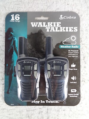 #ad Cobra Walkie Talkie Weather Radio microTALK CX112 16 Mile Range 2 Pack $19.49