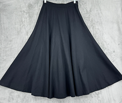 #ad Vintage Finity Skirt Womens 6 Pure Wool A Line Midi Modest Career Classic Black $69.99