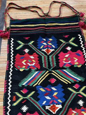 #ad Vintage Boho Hippie Woven Wool Ethnic Tapestry Textile Wall Hanging Decor $41.80