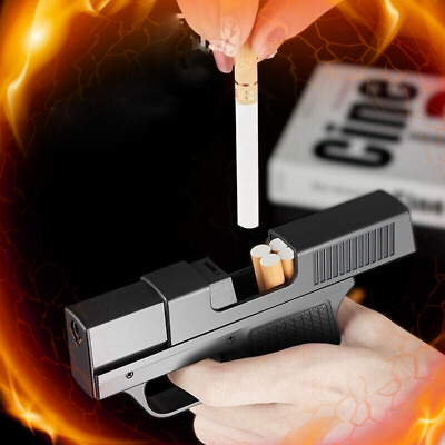 #ad NEW Unique Butane Cigarette LIGHTER amp; CASE Adjustable Jet Torch Flame Pistol $11.99
