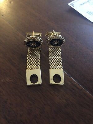 #ad Vintage Gold Toned Wrap Around Style Cufflinks Unsigned $30.00