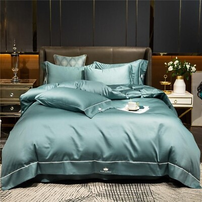 #ad #ad Egyptian Cotton Pure Color Comforter Bedding Set Bed Cover Bedsheet Pillowcase $517.23