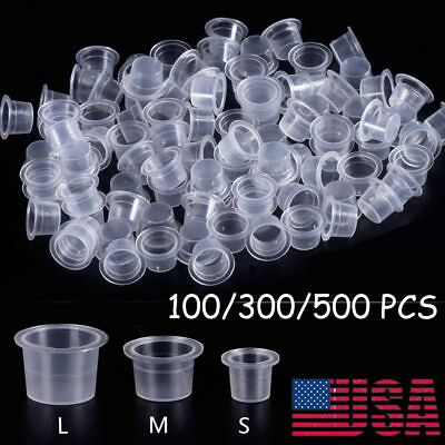 #ad #ad Tattoo Ink Cups Mixed Size Permanent Clear Holder Container 100 300 500 $6.99