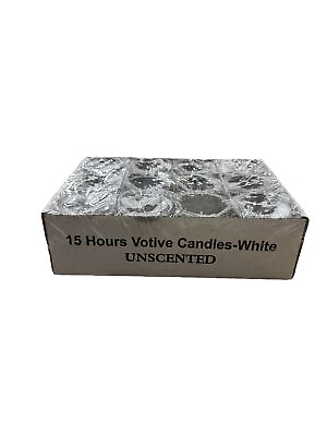 #ad 12 Count White Glass Votive 15 hours votive candles Unscented $9.99