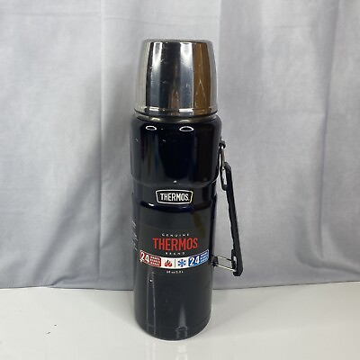 #ad Thermos 24 Hours Hot cold Genuine Stainless Steel 68 Oz. Complete with Cup amp; Lid $28.49