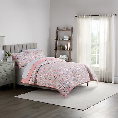 #ad Waverly Traditions Vintage Speckle 3 Piece Quilted Pattern Bedding Set King ... $49.31