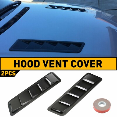 #ad 2pcs Car Hood Vent Scoop Kit Cold Air Flow Intake Louvers Cooling Bonnet Cover $18.99