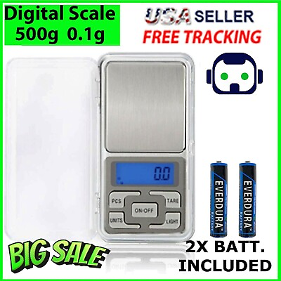#ad Portable 500g x 0.1g Digital Scale Jewelry Pocket Balance Gram LCD Herb Gold $6.49