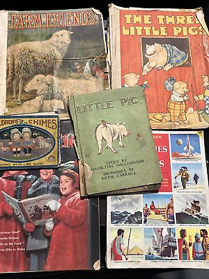 #ad THE THREE LITTLE PIGS Farm Friends Saalfield 1941 Childrens Antique And More $10.00