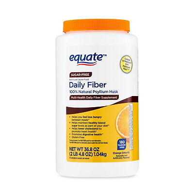 #ad Equate Daily Fiber Supplement Psyllium Husk Fiber Powder Sugar Free 180 Doses $23.84