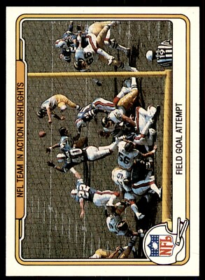 #ad 1982 Fleer Football Team Action Field Goal Attempt . #87 $1.85