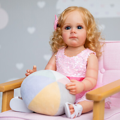 #ad 22#x27;#x27; Full Vinyl Body Lovely Reborn Doll Simulation Doll Children Toy XMAS Gift $83.18
