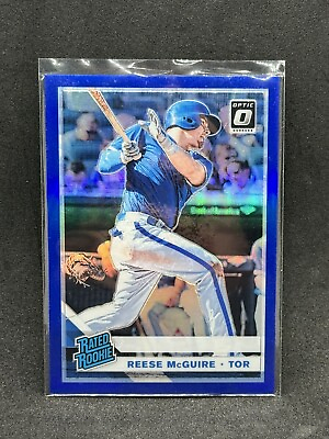 #ad 2019 Panini Donruss Optic Rated Rookies Blue Prizm 75 Reese McGuire Rookie RC $3.00