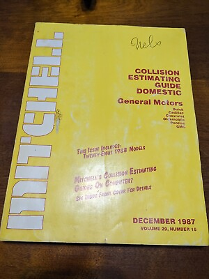 #ad VINTAGE MITCHELL COLLISION ESTIMATING GUIDE GM Dec 1987 VOL 29 #16 BUICK $9.99