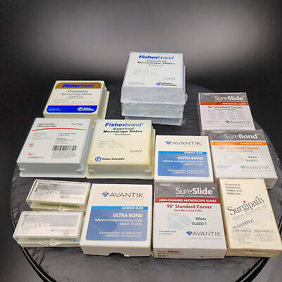 #ad Large Lot of High Quality Microscope Slides New amp; Sealed Some Partial Boxes $99.95