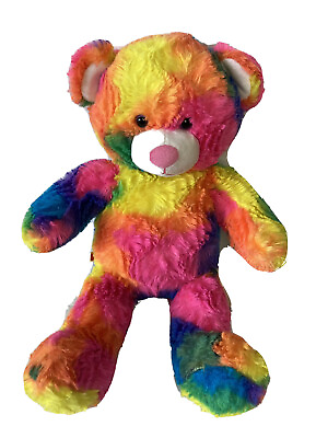 #ad 2013 Build A Bear Colorful Rainbow Tie Dye Bear $7.99