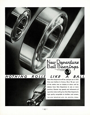 1930s BIG Original Vintage New Departure Car Bearings Art Deco Photo Print Ad $34.98