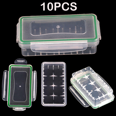 #ad 10x Plastic Waterproof Battery Holder Storage Boxes Case for 18650 18350 Battery $14.98