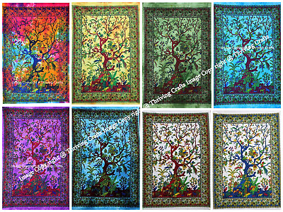 #ad Indian Mandala Tree of Life Wall Hanging Boho Cotton Tapestry Hippie Beach Throw $0.99