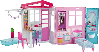 #ad Barbie Vacation House Playset Barbie Doll House $64.99
