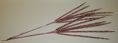 #ad Stunning Antique Mercury Glass Pink Christmas Pick Beaded Spikes $49.99